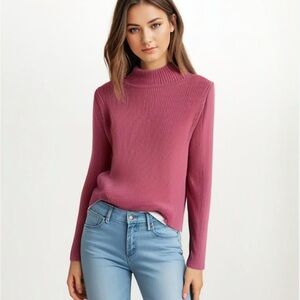 Stylish Pink Ribbed Sweater
